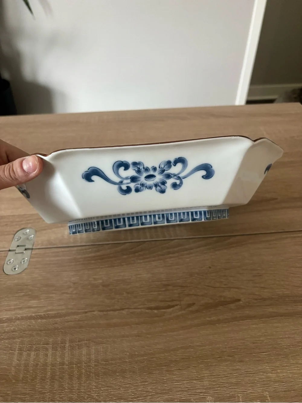 Japanese Blue and White Octagonal Porcelain Bowl - 12in